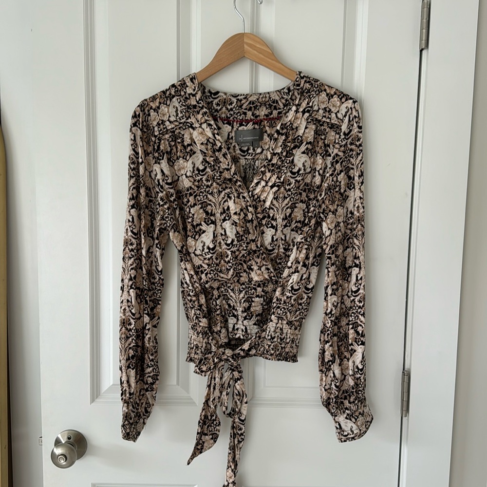 Anthropologie Faux Wrap Blouse